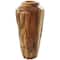 Brown Teak Wood Handmade Tall Floor Vase with Mosaic Live Edge